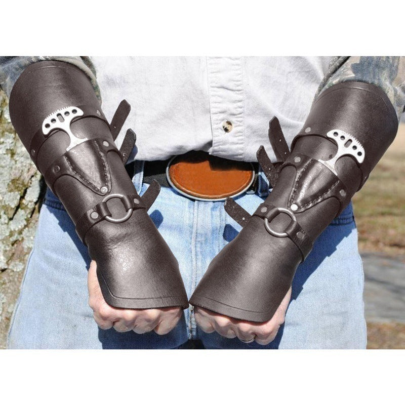 Medieval Steampunk Men's Vintage Rivet Buckle Strap Gloves