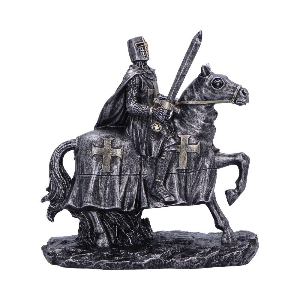 Medieval Templar Knight Horseback Figurine Gothic Crusader Historical Ornament