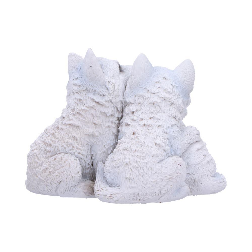 Adorable Wolf Cub Figurine Trio Realistic Pups Ornament Fantasy Nature Statue