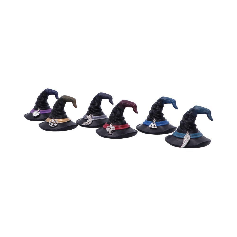 Positive Energy Witch’s Hats Set of 6 Miniature Wiccan Ornaments Spiritual Decor
