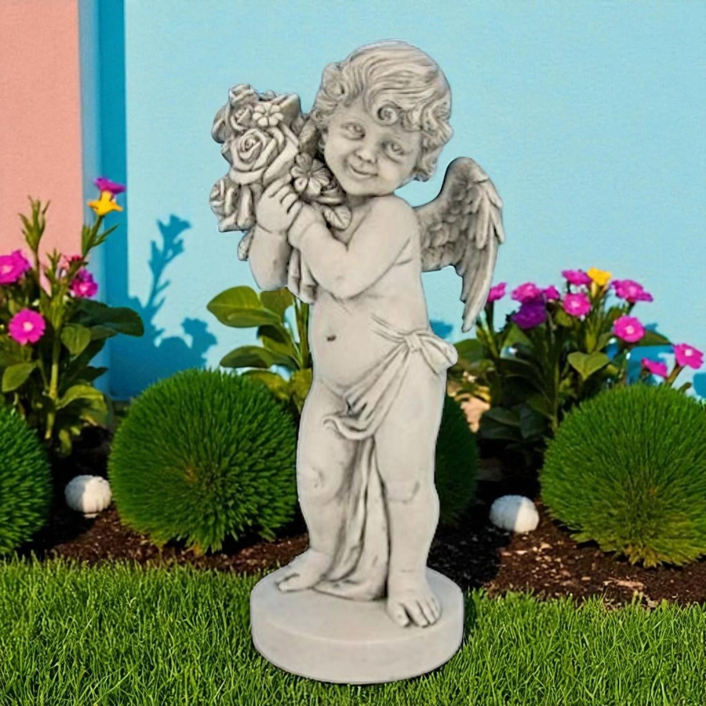 Angel Cherub Figurine – Graveyard Ornament Garden Cemetery Memorial Statue
