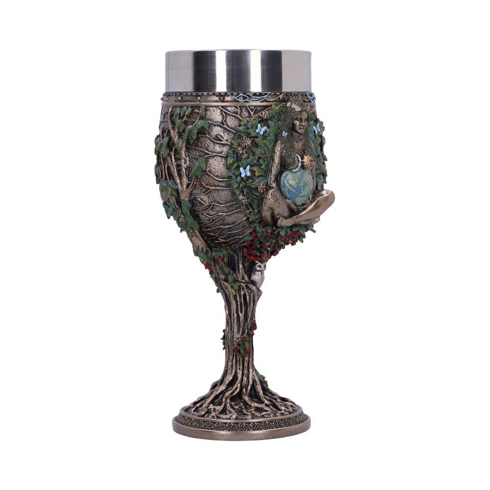 Mother Earth Goblet Pagan Goddess Chalice Wiccan tree Of Life Stainless Insert
