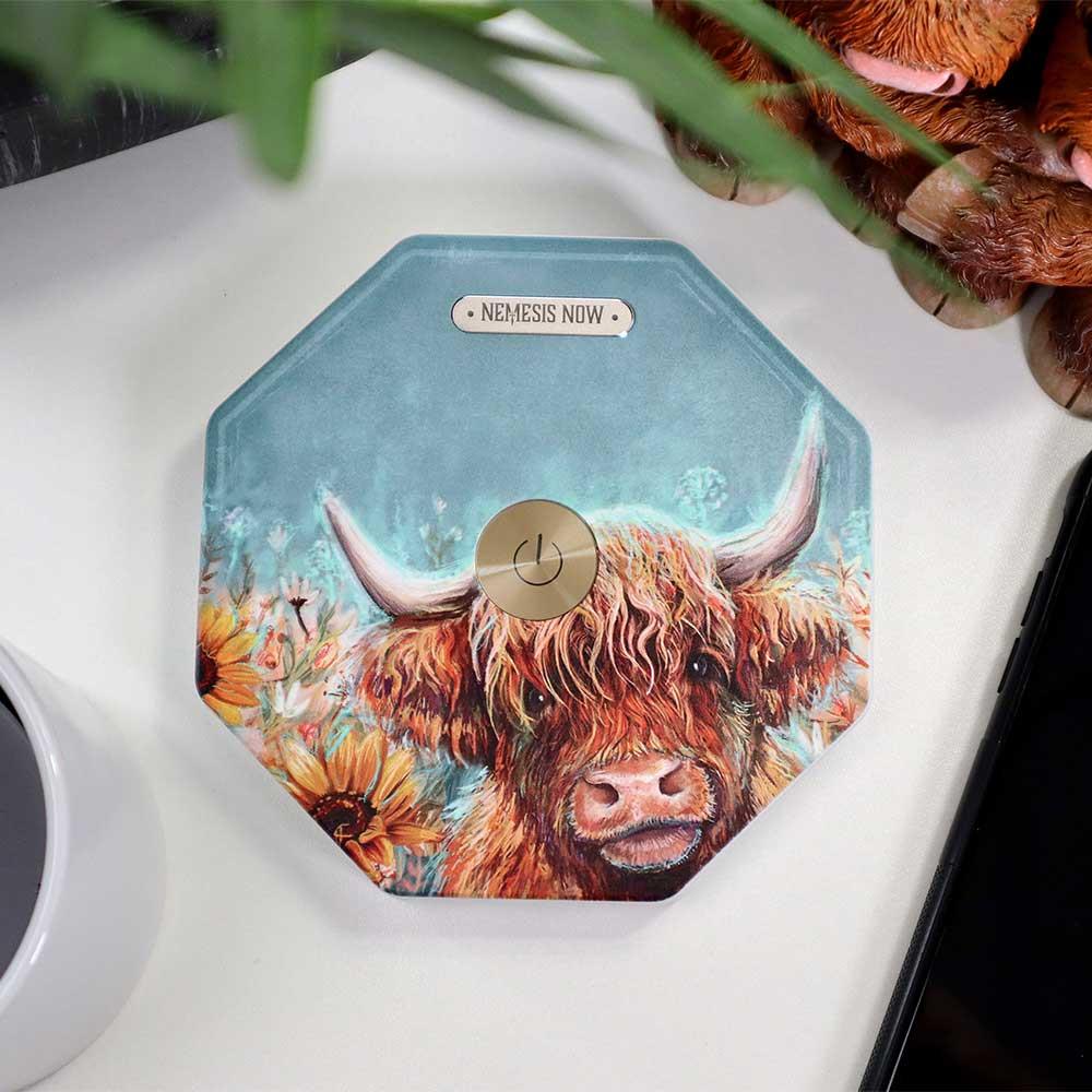 Highland Cow Foldable USB LED Lamp Rechargeable Origami Light Rustic Decor