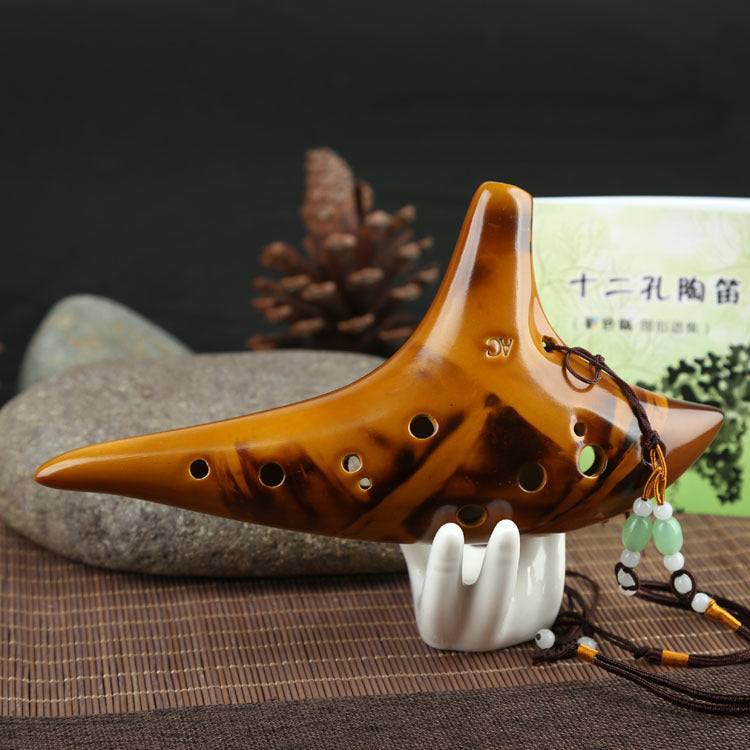 12-Hole Smoldering Ocarina – Handcrafted Fiery Wind Instrument