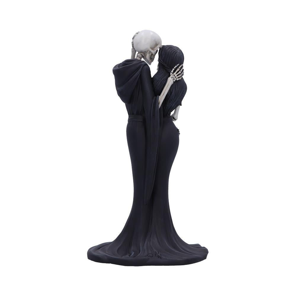 Skeleton Hug Figurine 24cm - Gothic Resin Lovers Statue - Romantic Skeleton Couple Gift