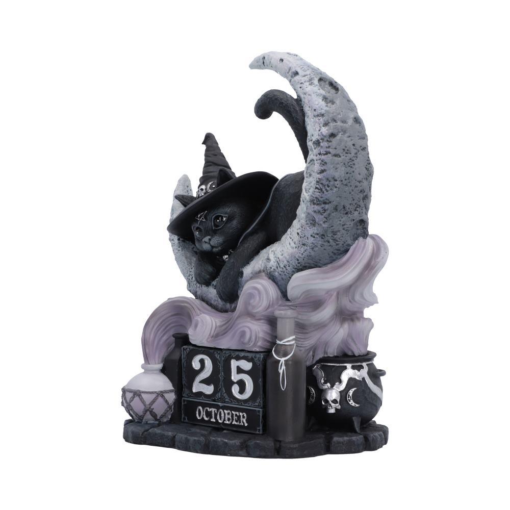 Gothic Black Cat Perpetual Calendar Witch Moon Halloween Wiccan Decor Art
