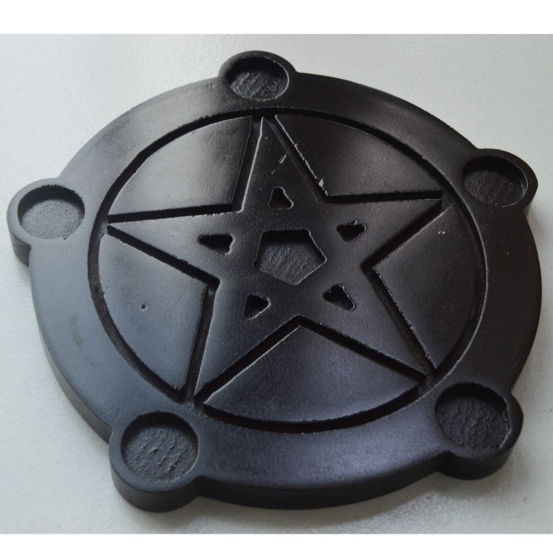Wooden Pentagram Candle Holder