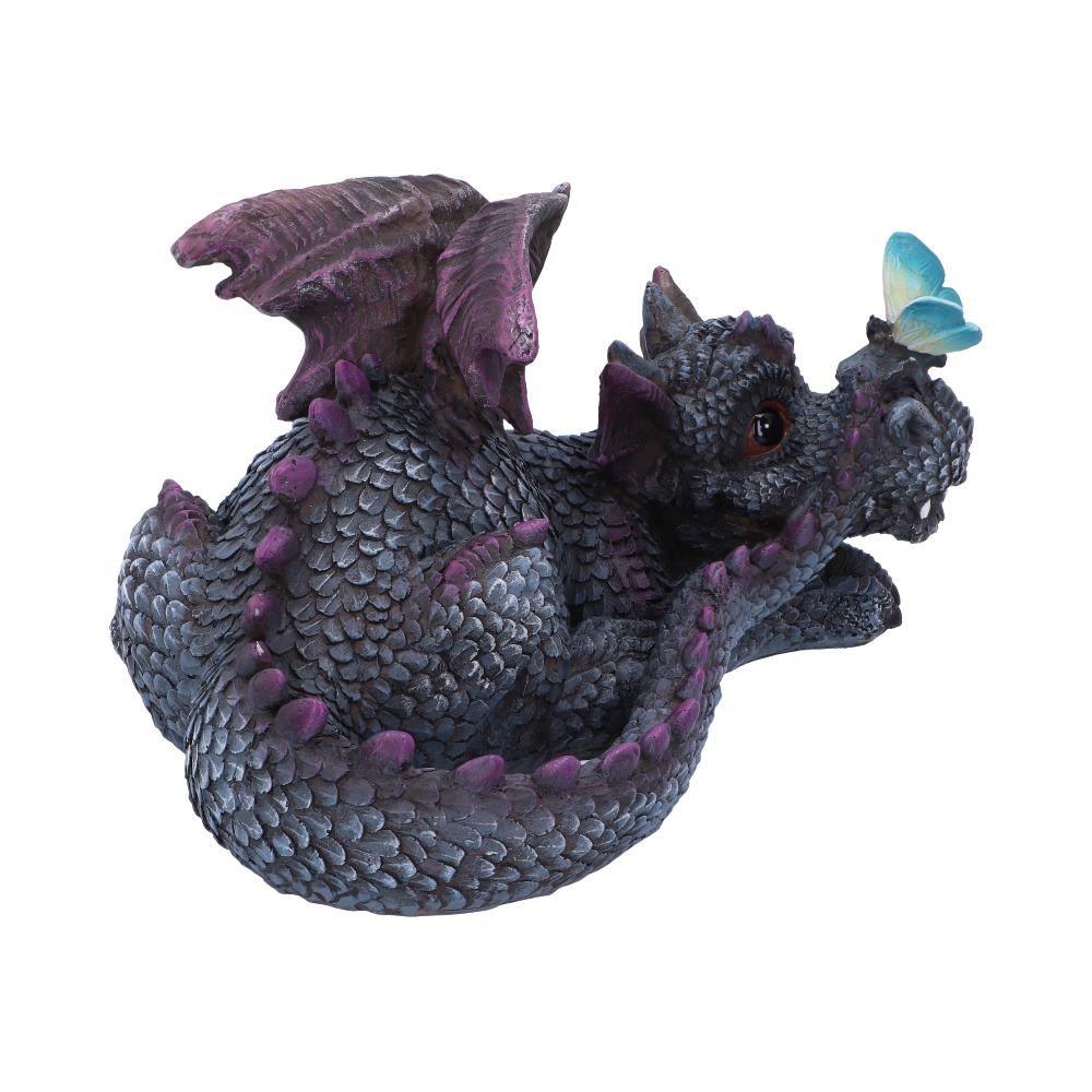 Whimsical Resin Dragon Collectible with Butterfly – Handcrafted 19cm Fantasy Decor