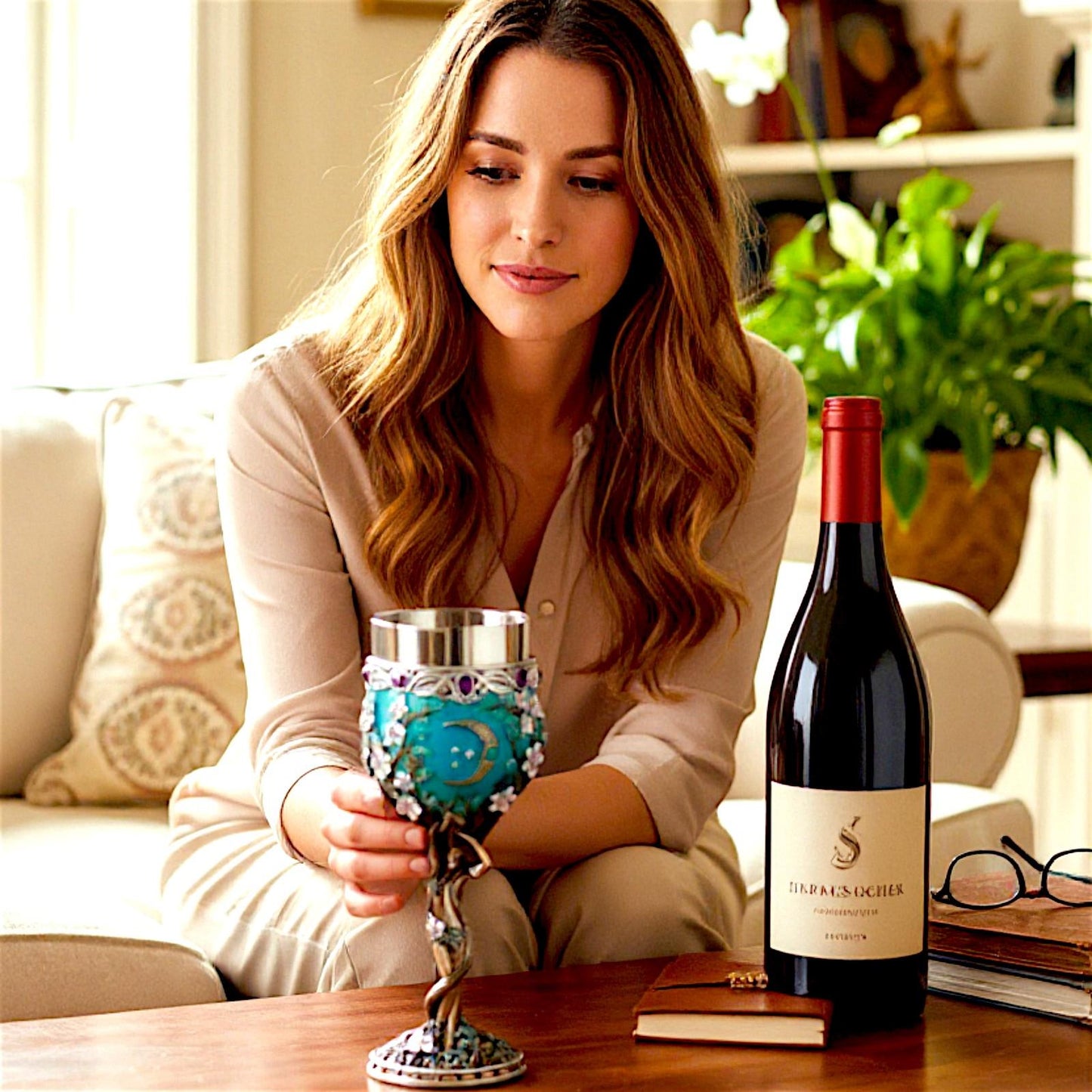 Triple Moon Goddess Maiden Goblet Chalice Wiccan Pagan Celtic Altar Drink Cup