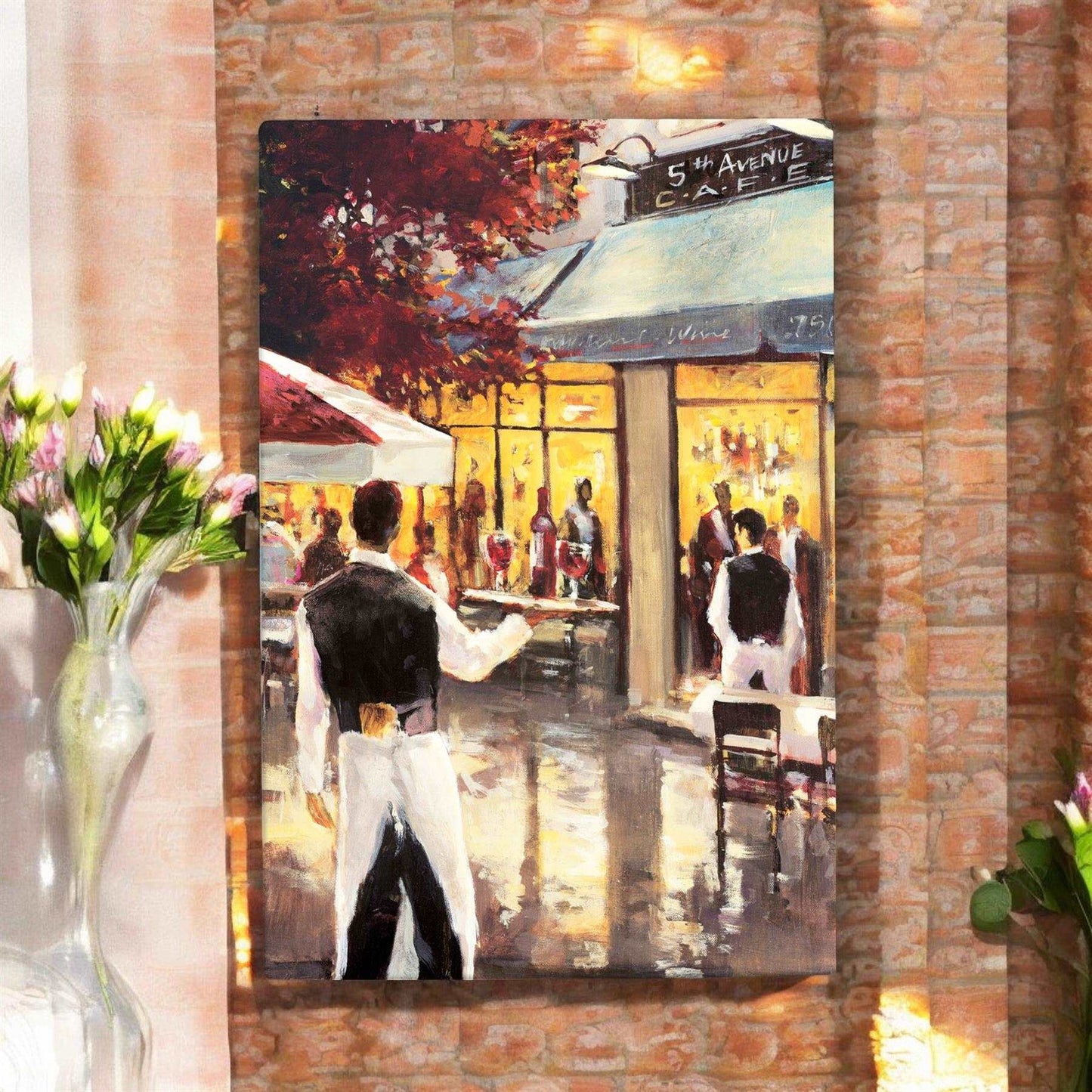 5TH AVENUE CAFÉ Ceramic Art Tile by Brent Heighton 30x20 cm – Ready to Hang Wall Art Tile with Box