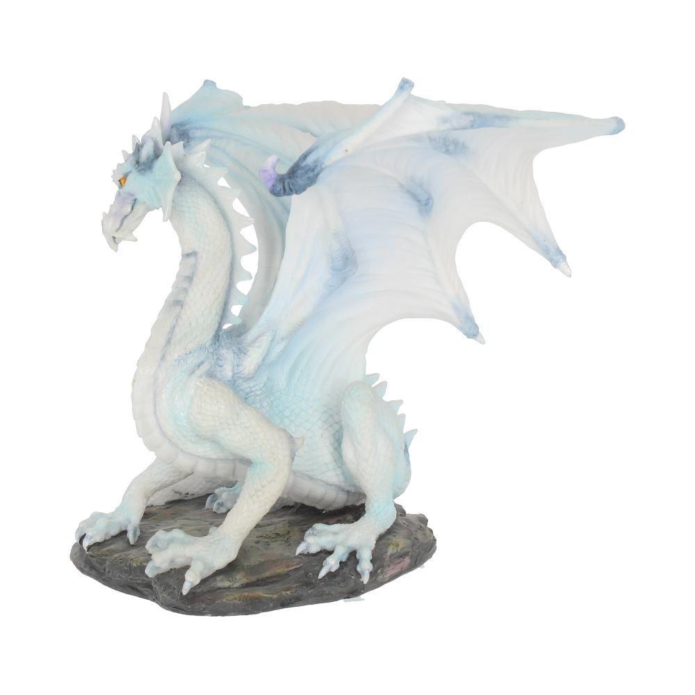 White Snow Dragon Sculpture – Mythical Creature Gothic Gift Decor