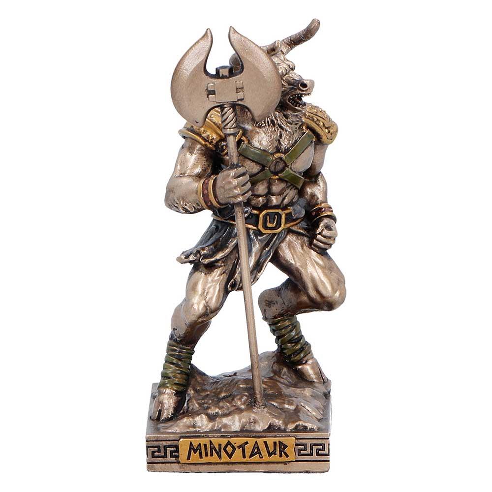 Minotaur Mini Figurine Greek Mythology Beast Warrior Axe Statue Ornament Art