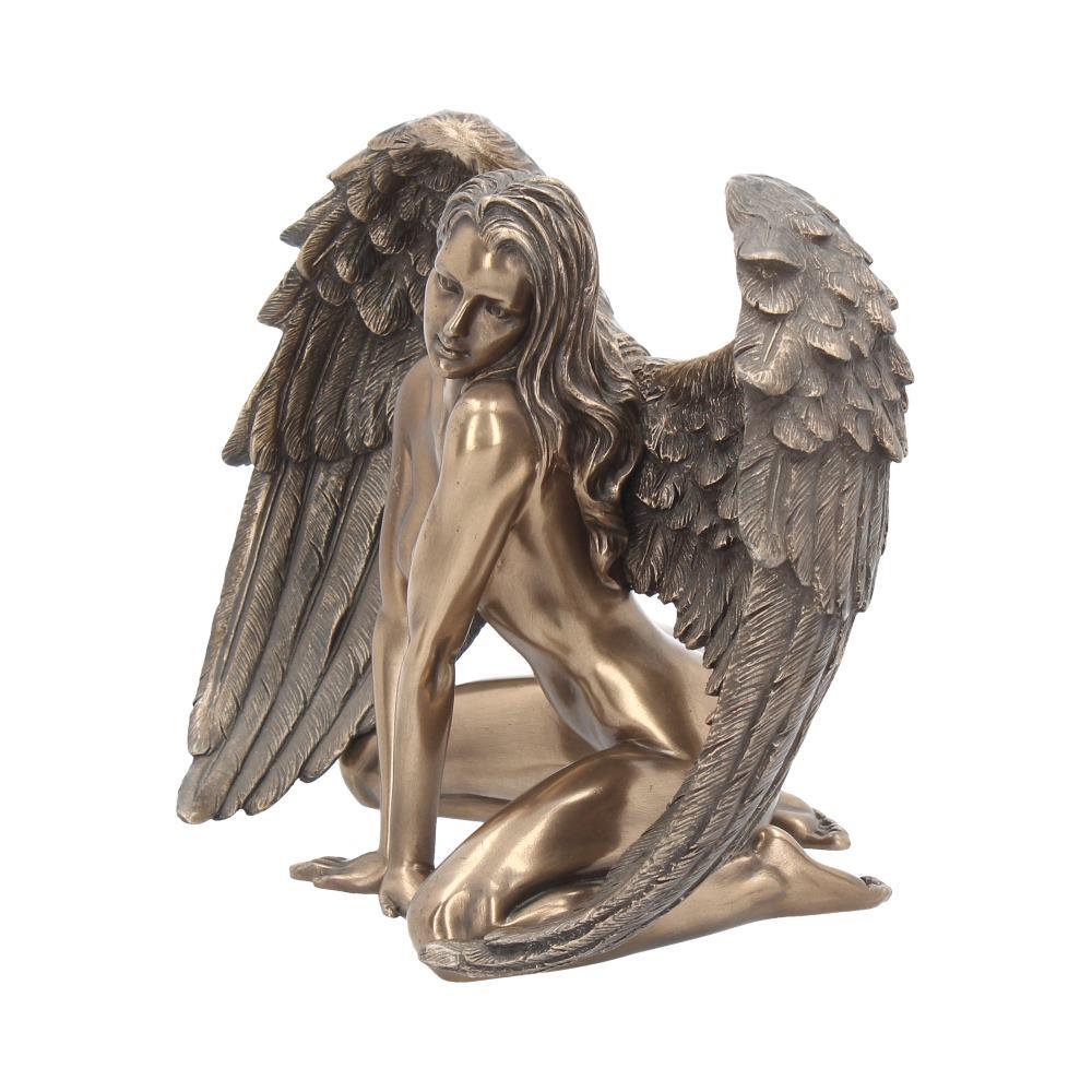 Bronze Angel Nude Figurine Gothic Fallen Angel Statue Sensual Winged Sculpture