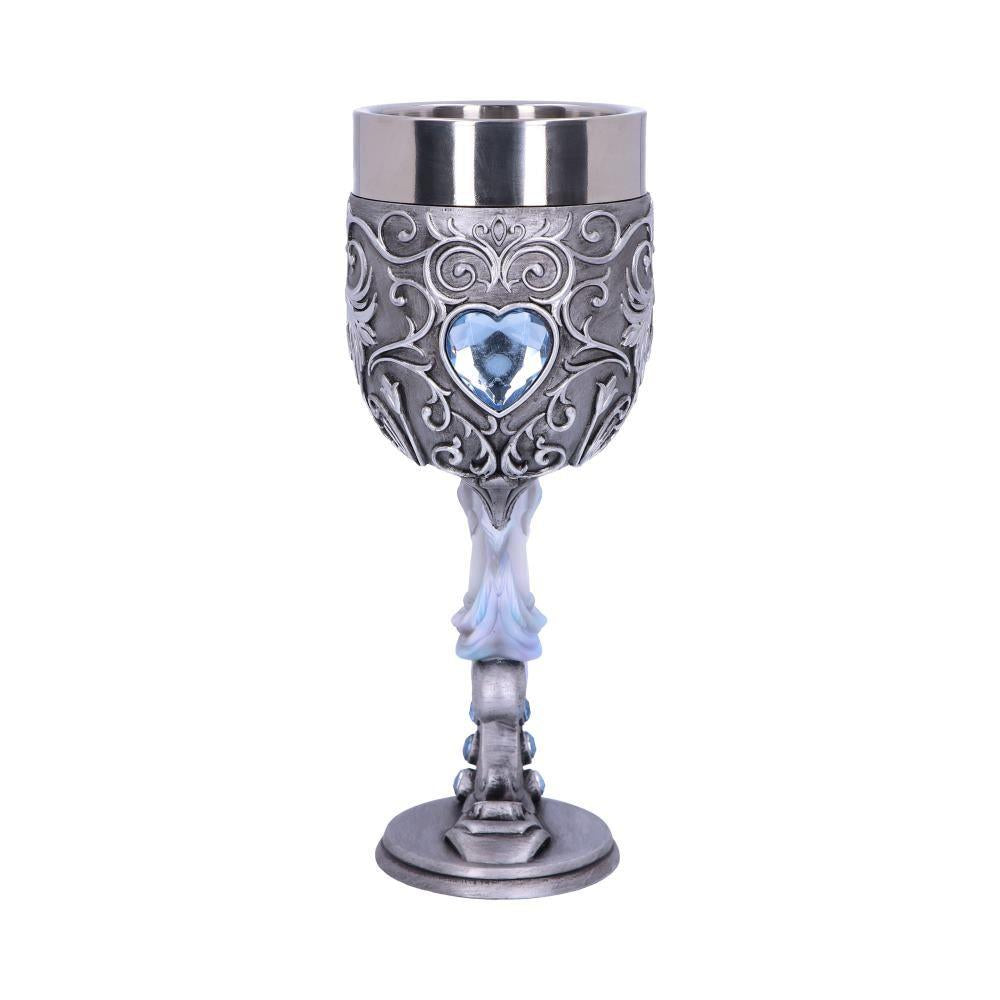Enchanted Hearts Unicorn Goblets (Set of 2) - Twin Heart Shaped Mystical Cups 18.5cm