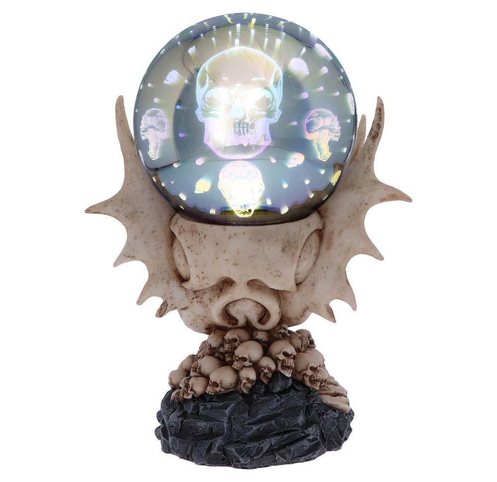 Skeletal Dragon Skull Figurine with Light-Up Orb Multi-coloured LED Skulls  Gift Boxed.