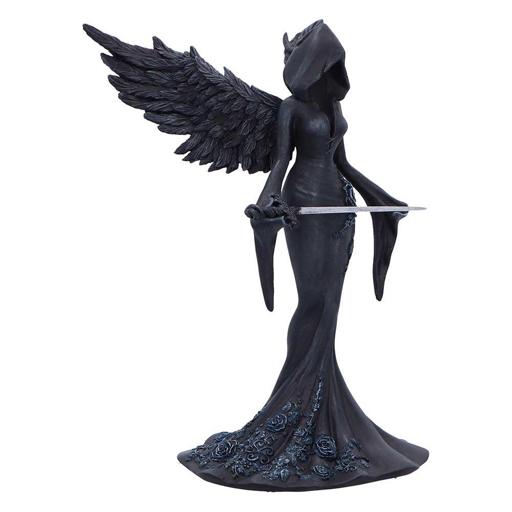 Femme Fatale Warrior Angel Statue Gothic Dark Feminine Hooded Winged Ornament Fantasy Decor
