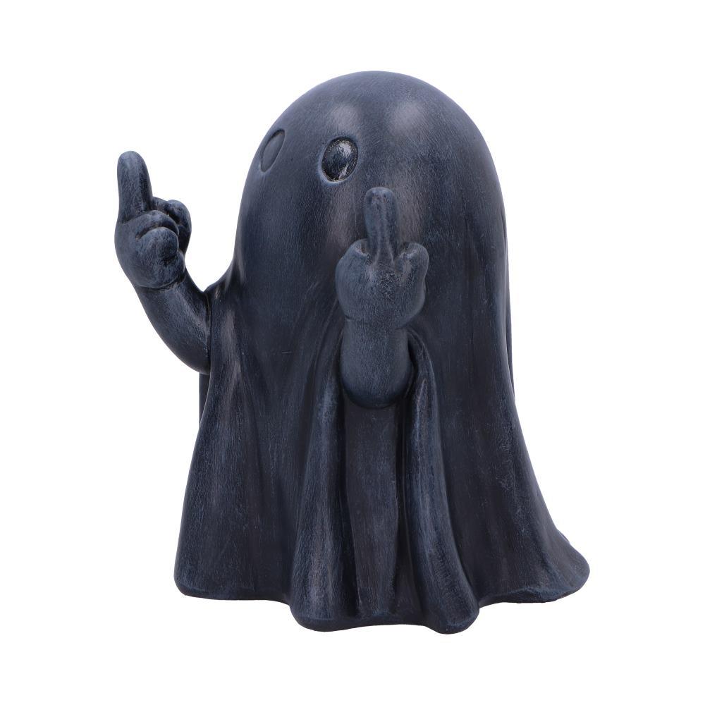 Cheeky Humour Middle Finger Ghost Figurine Funny Gothic Statue Halloween Art