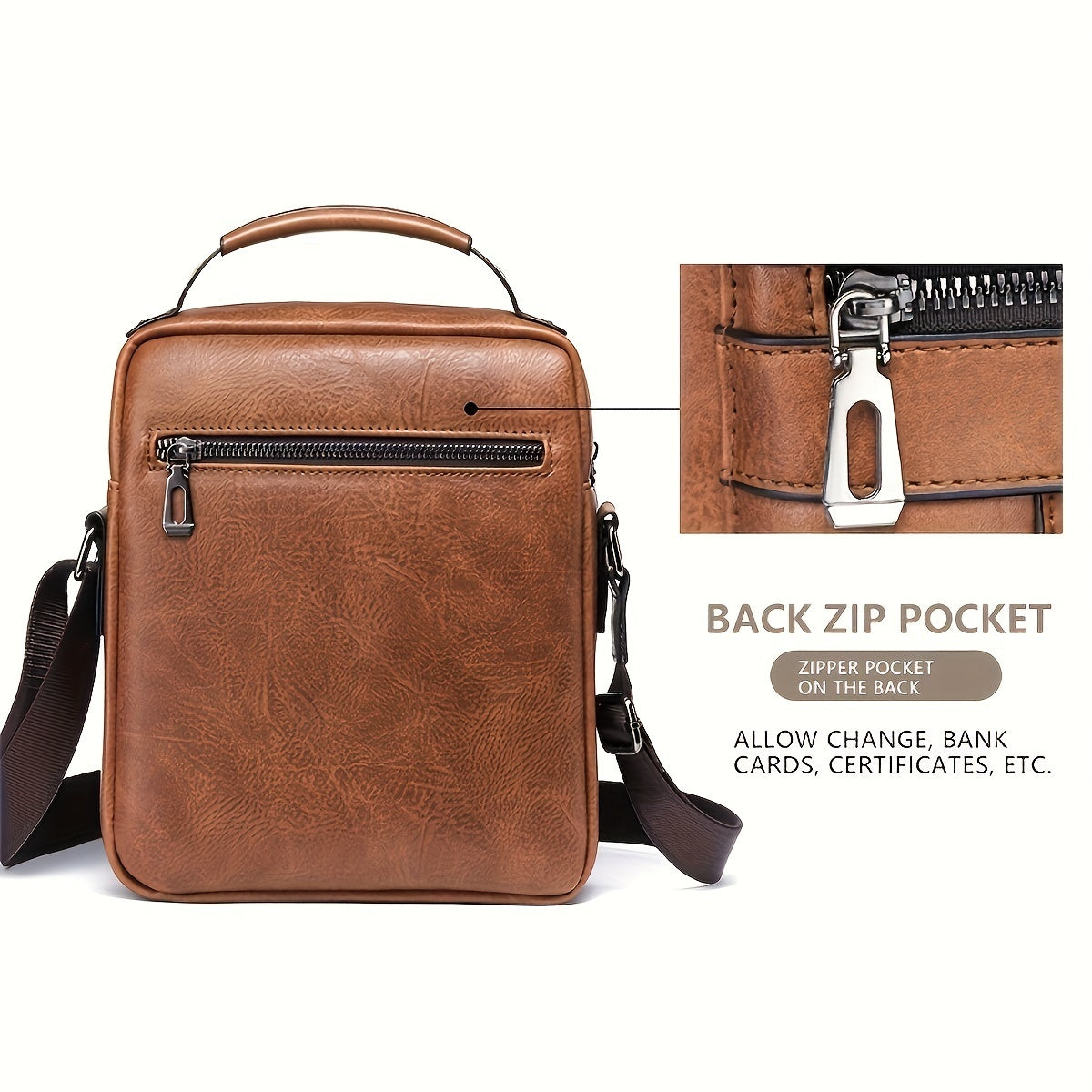 Men's New Shoulder Bag, Crossbody Bag For Men Messenger Bag Handbag, PU Leather Purse Messenger Crossbody Bags Casual