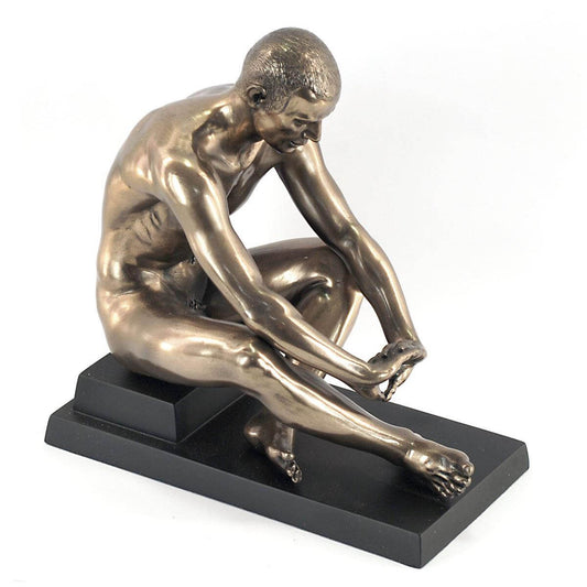 Contemplative Athlete Sculpture Modern Art Dynamic Home Decor Office Desk Accent