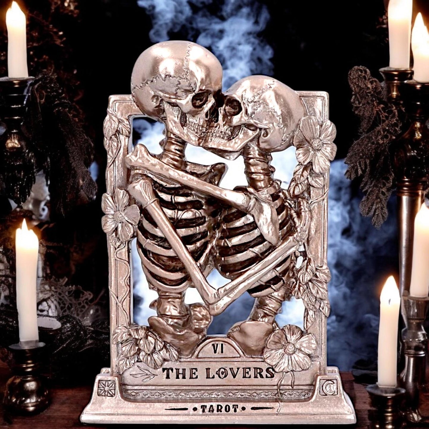 Gothic Skeleton Lovers Ornament Tarot Figurine Halloween fantasy art Decor