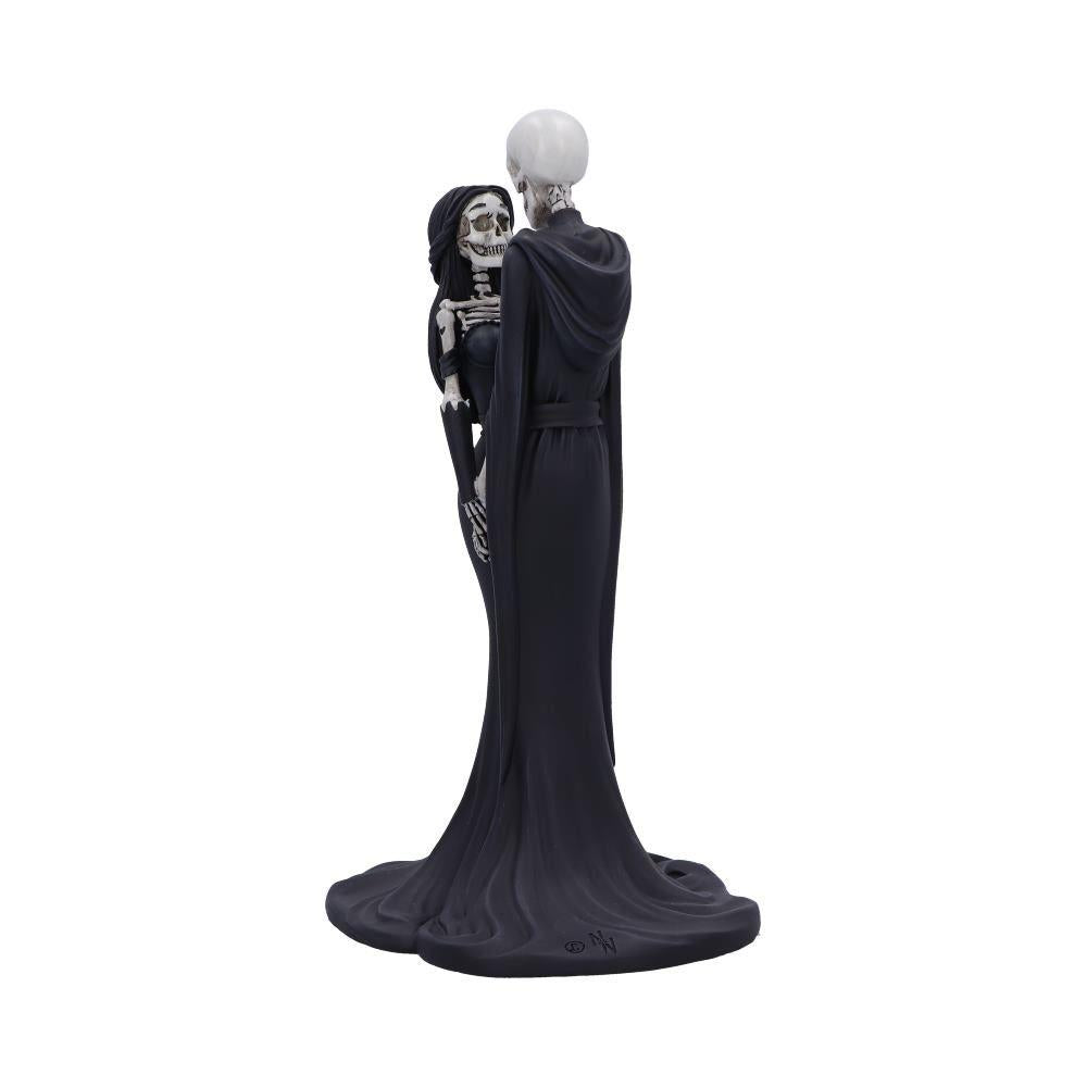 Gothic Skeleton Couple Figurine 24cm - Romantic Gothic Decor Ornament - Hand-Painted Sculpture