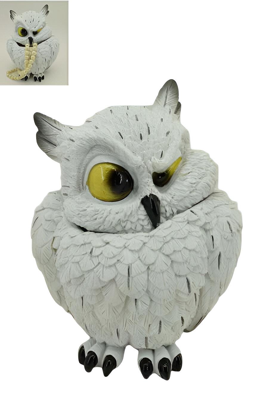 Enchanting Owl Trinket Box Container Figurine Wildlife Ornament Home Decor