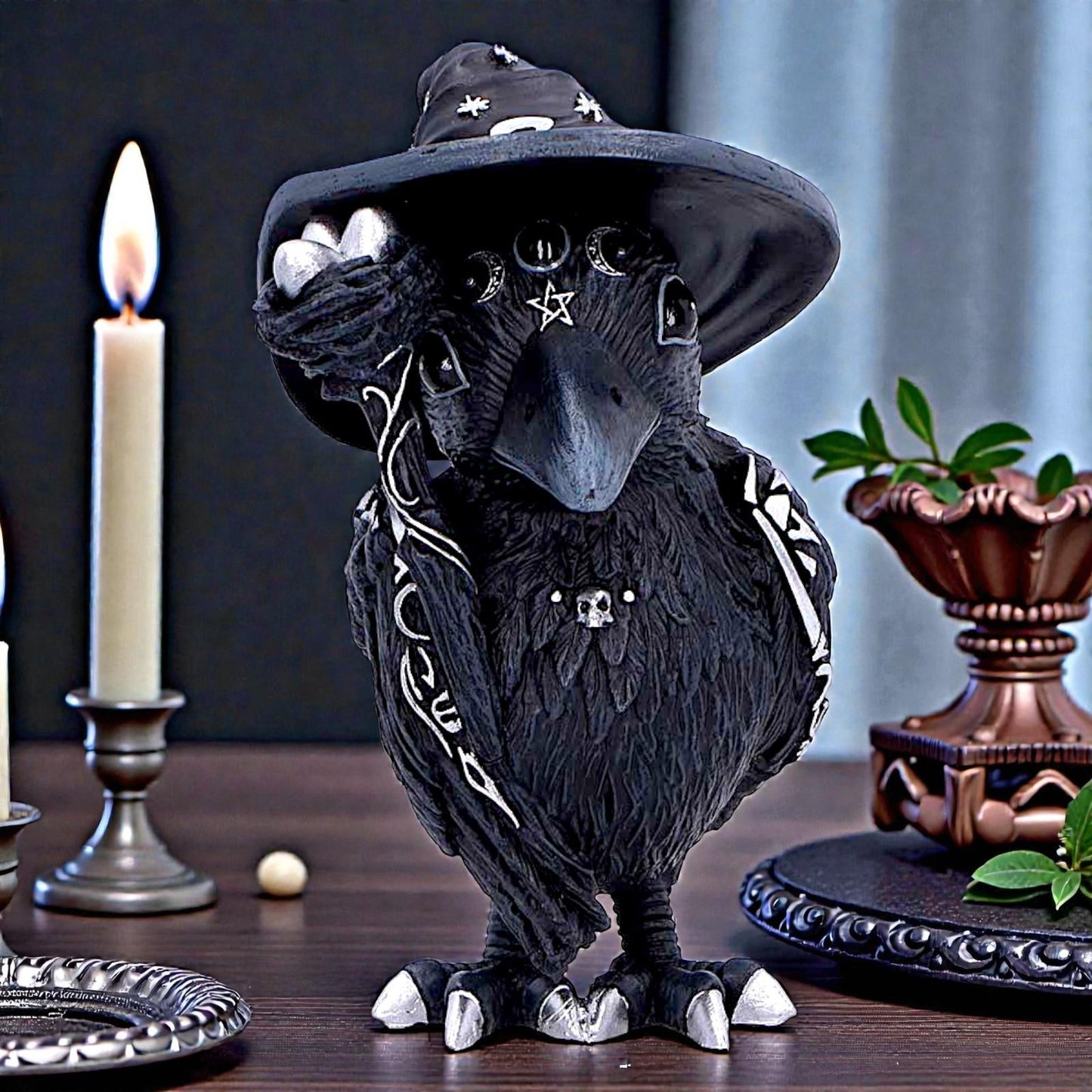 Cult Cuties Raven Witch Figurine Gothic Occult Crow Magic Collectible Ornament