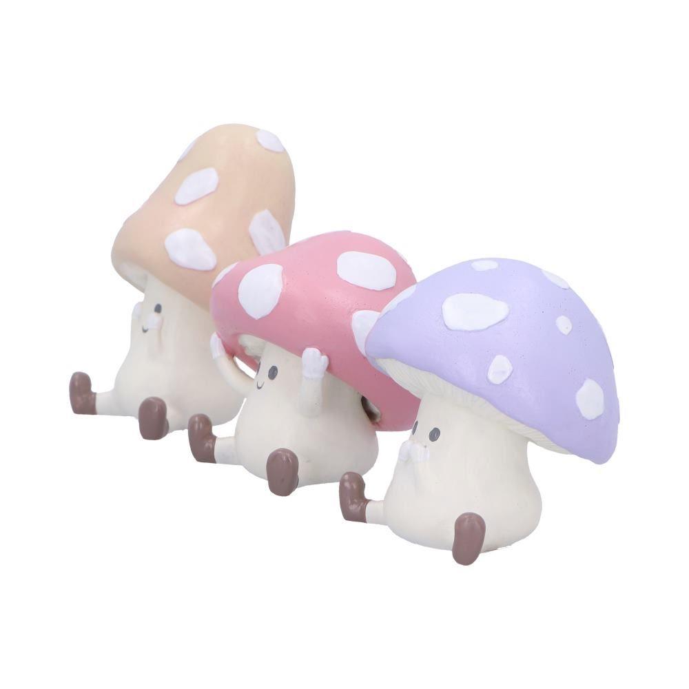 3 Adorable Wise Toadstools Figurines Cute Whimsical See No Hear No Speak No Evil