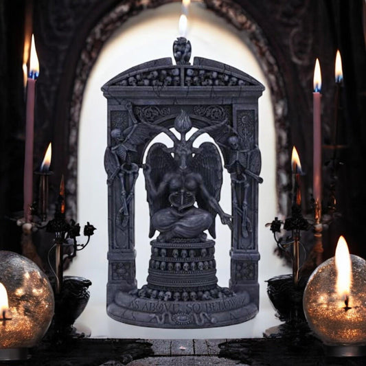 Baphomet's Temple Statue - Gothic Polyresin Decor for Occult and Wiccan Spaces