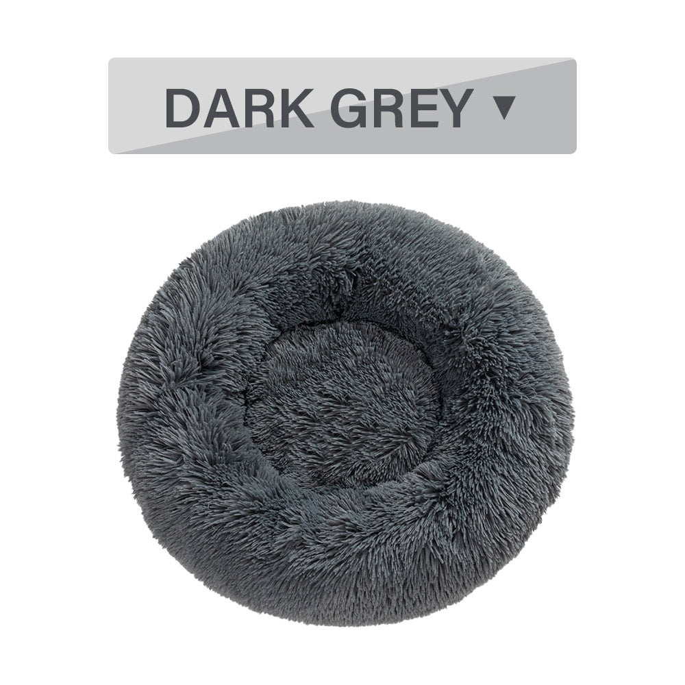 Fluffy Round Calming Dog Bed - Ultra Soft Plush Donut-Shaped Bed for Cats and Dogs, Washable and Cosy, Ideal for Anxiety Relief-Osiris Craftworks