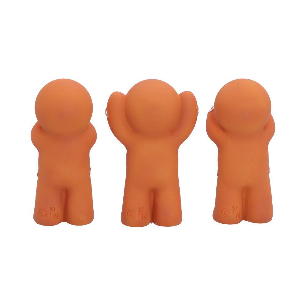 Gingerbread Three Wise Statues 9cm See Hear Speak No Evil Xmas Table Decorations