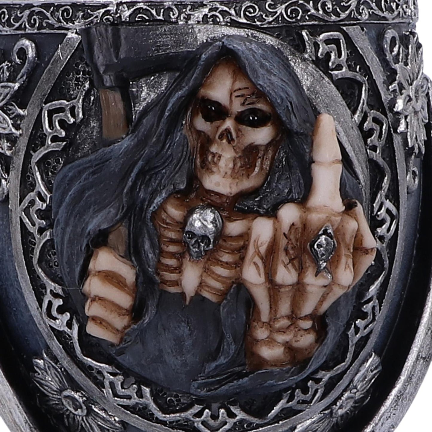 Reaper Skeleton Goblet Gothic Chalice with Stainless Steel Insert Skull Horror