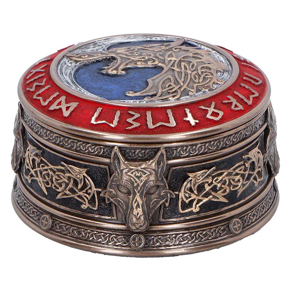 Fenrir Treasure Box Norse Mythology Viking Wolf Rune Storage Keepsake Trinket