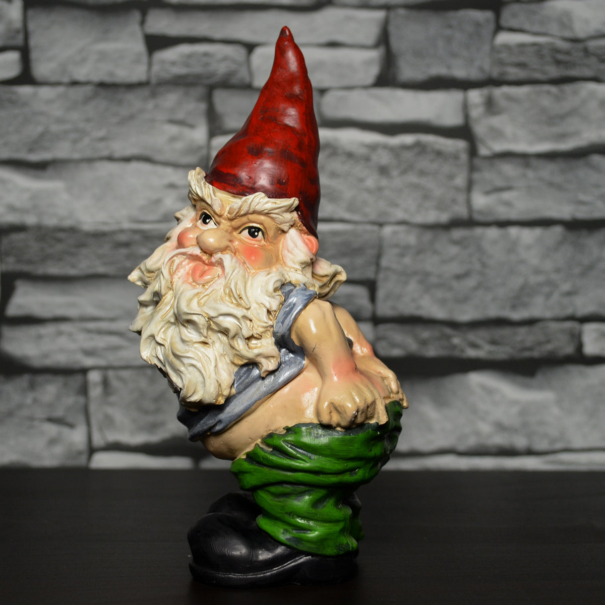 Naughty Garden Gnome Baring Bottom | Resin Lawn Decor | Funny Garden Gnome Statue | 18cm Tall