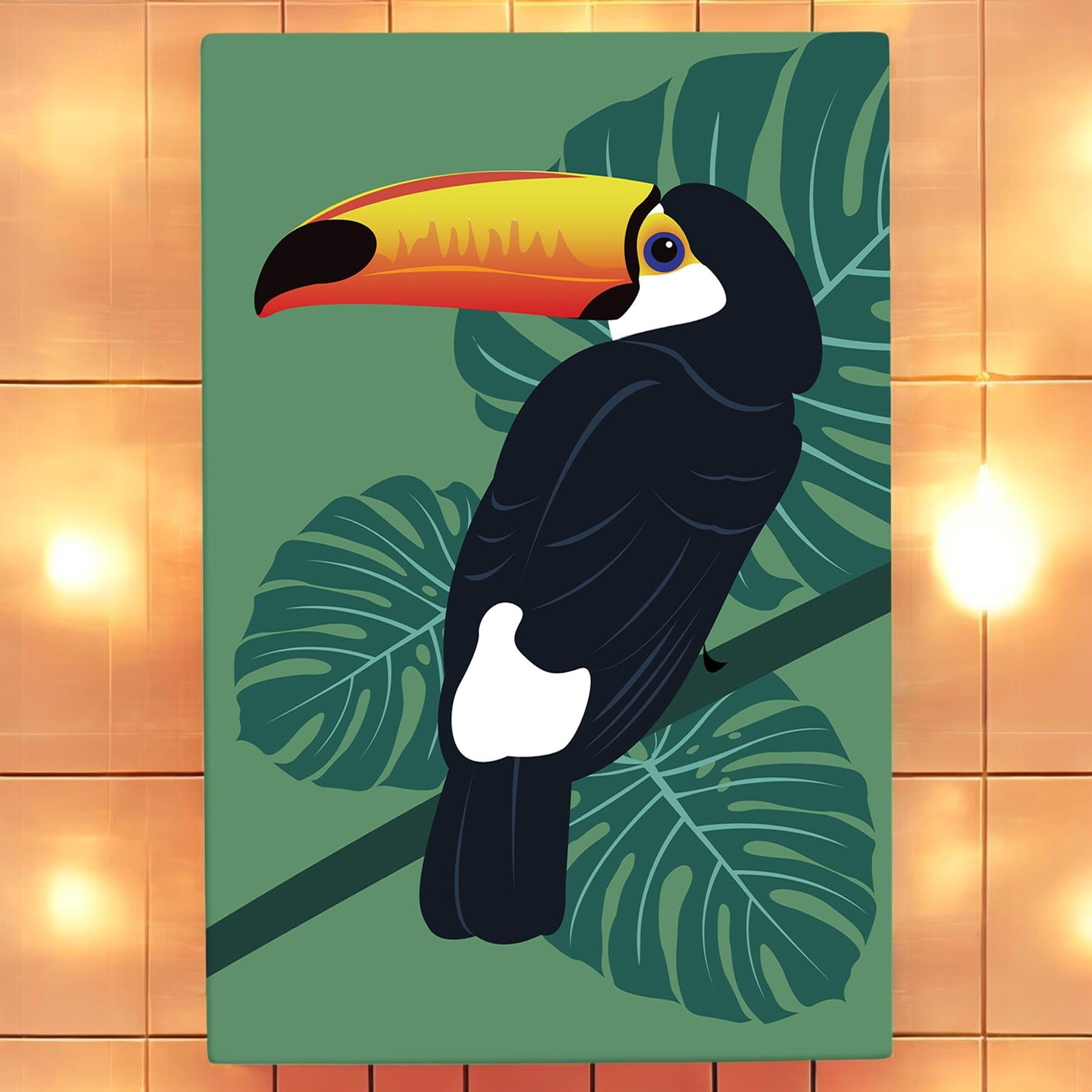 Vibrant TOUCAN Ceramic Wall Art Tile by Katie Pearson - 30x20cm Tropical Jungle Decor Ready to Hang, Handmade Quality Art-Osiris Craftworks