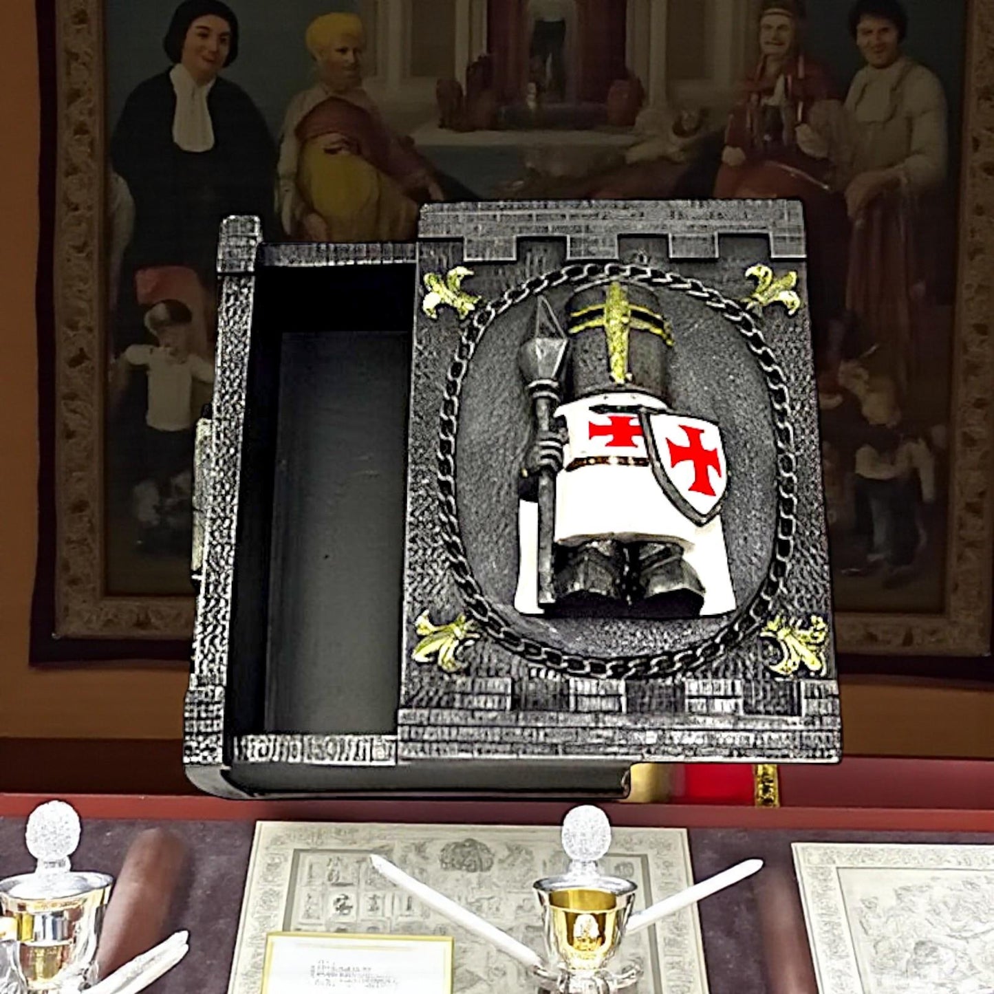 Medieval Templar Knight Box Gothic Armour Design Crusader Gift Keepsake Chest