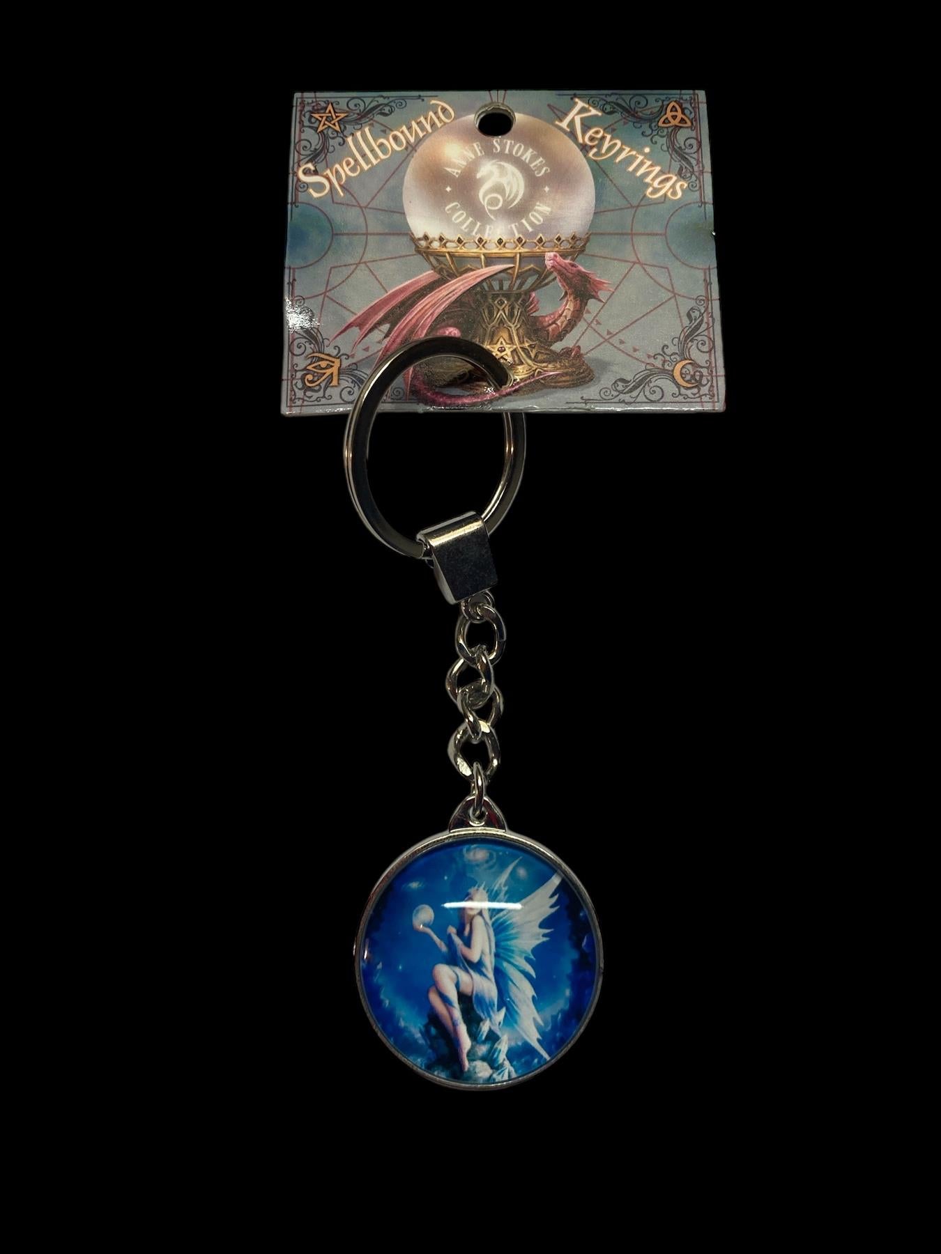 Set of 3 Anne Stokes Stargazer Fairy Keyrings – Mystical Fantasy Art Keychains