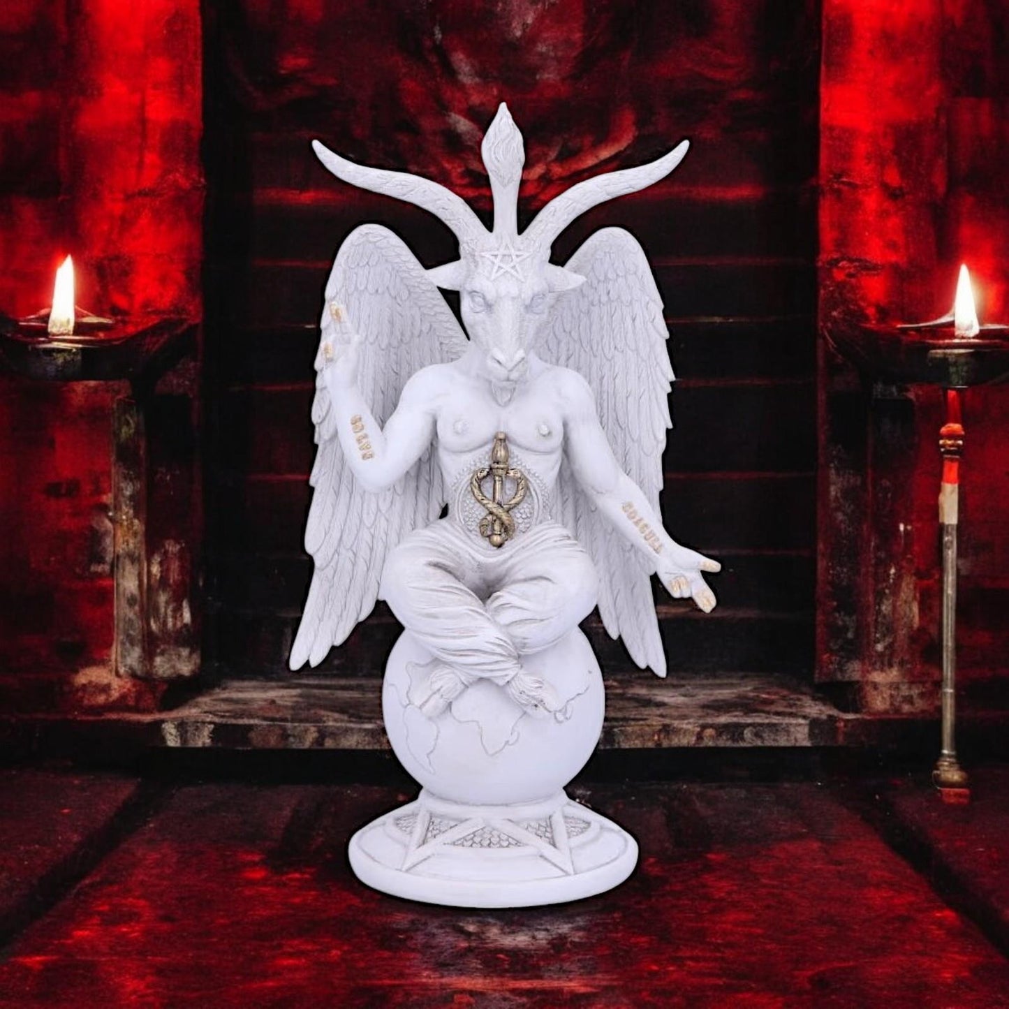 Dark Lord Baphomet Figurine Goat of Mendes Occult Ornament Gothic Statue