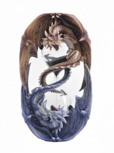 Dual Dragon Mirror by Anne Stokes | 20cm Resin Fantasy Decor | Intricate Dragon Sculpture