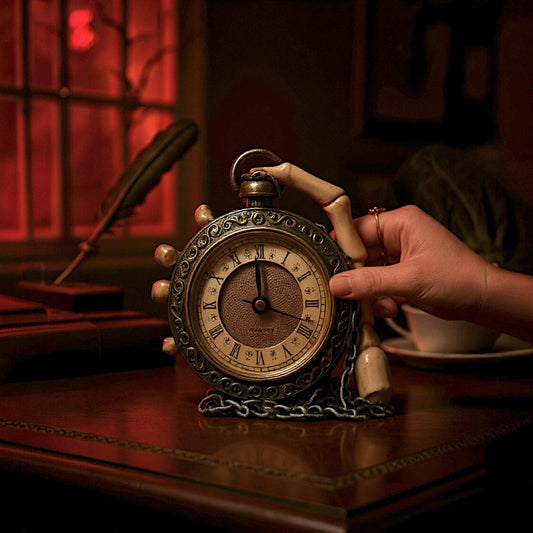 Skeleton Hand Holding Pocket Watch Gothic Mantel Clock Gothic Ornament