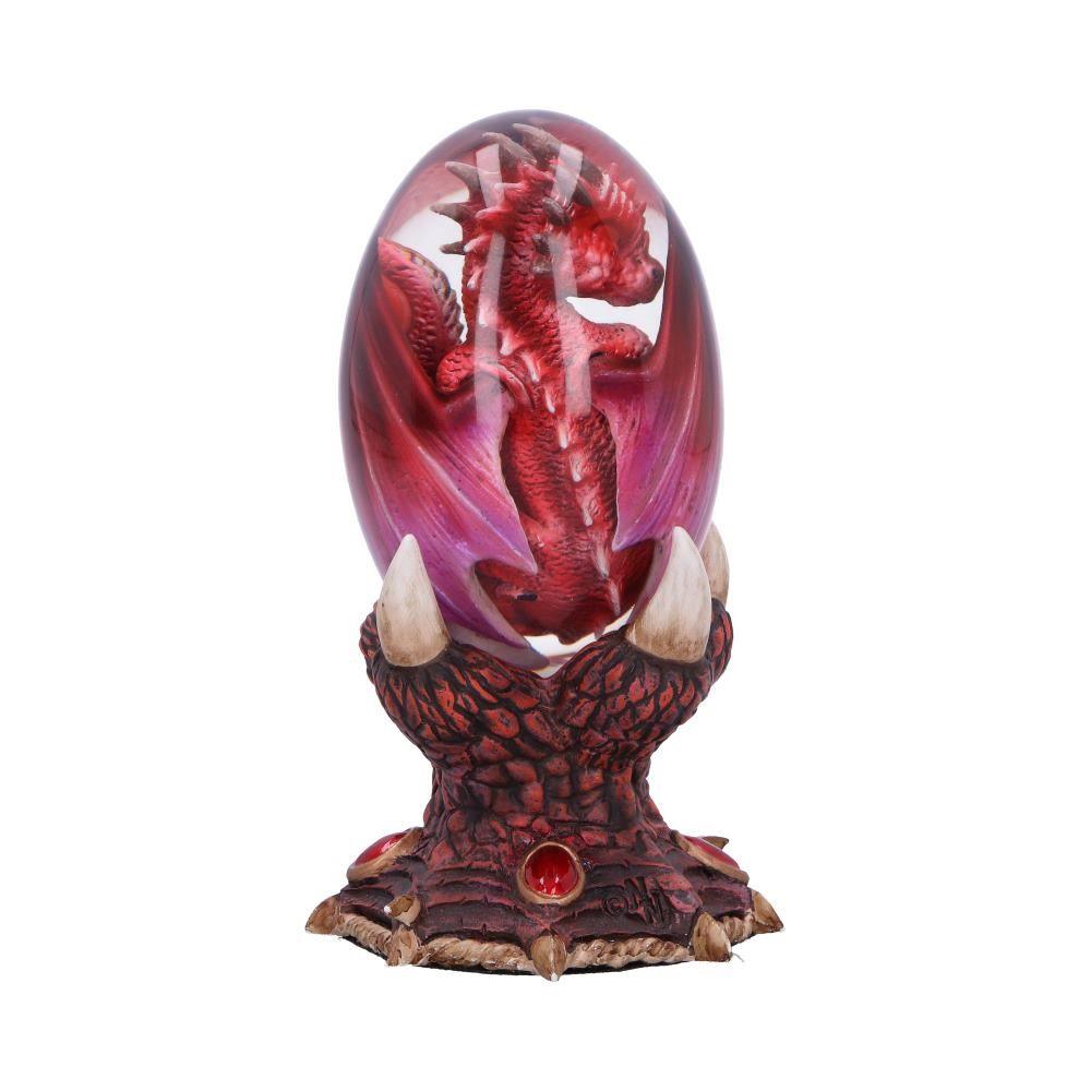 Fire Baby Dragon Egg Figurine - Fantasy Resin Statue Mystical Home Decor 12cm