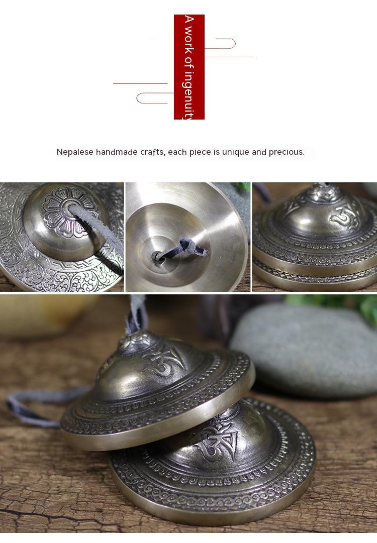 Tibetan Copper Tingsha Cymbals - Handmade Nepalese Meditation Bells, Traditional Percussion Instrument for Sound Healing and Mindfulness