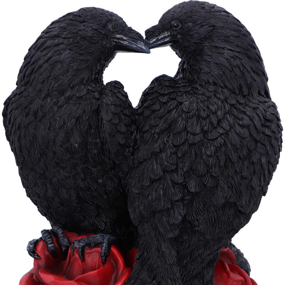 Gothic Raven Embrace Fantasy Figurine Mystical Crow Couple Romantic Statue Art