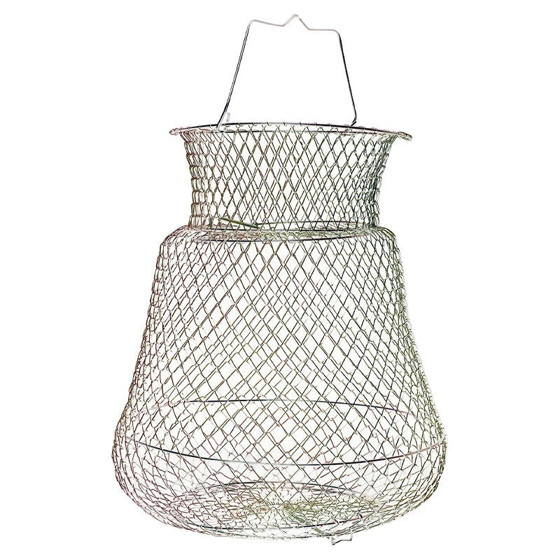 Steel Wire Fish Protection Folding Basket Net Pocket Put Metal Stainless Cage Woven