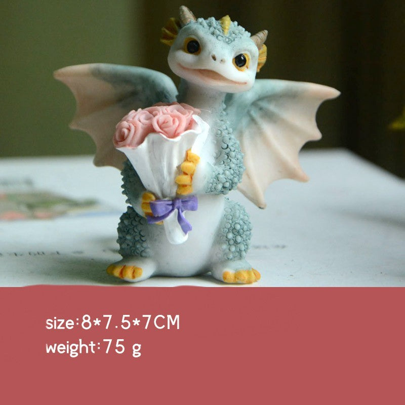 Cute Cartoon Simulation Dragon Resin Ornaments