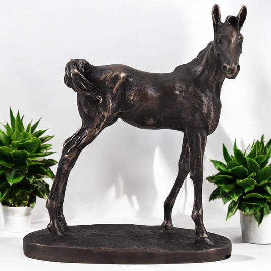 Graceful Foal Bronze Effect Sculpture | Horse Lover’s Collectible | 10 x 8.5 cm Resin Statue