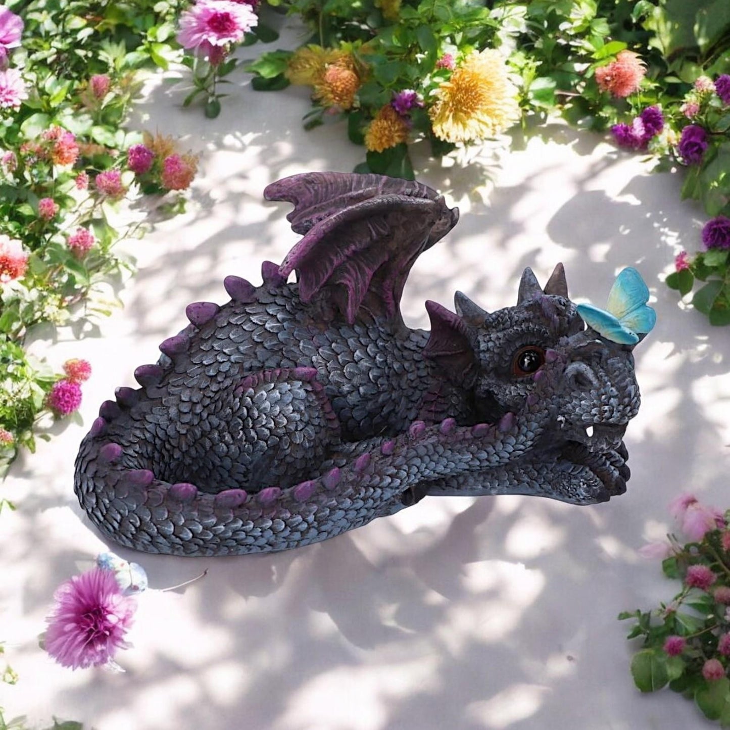 Whimsical Resin Dragon Collectible with Butterfly – Handcrafted 19cm Fantasy Decor