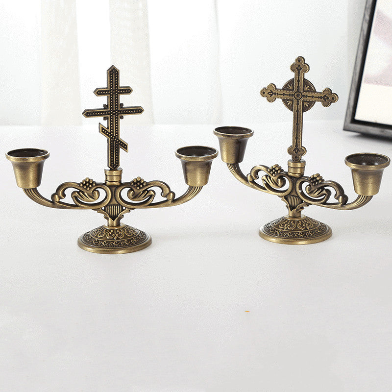 Catholic Sacred Candle Holder Cross Ornament