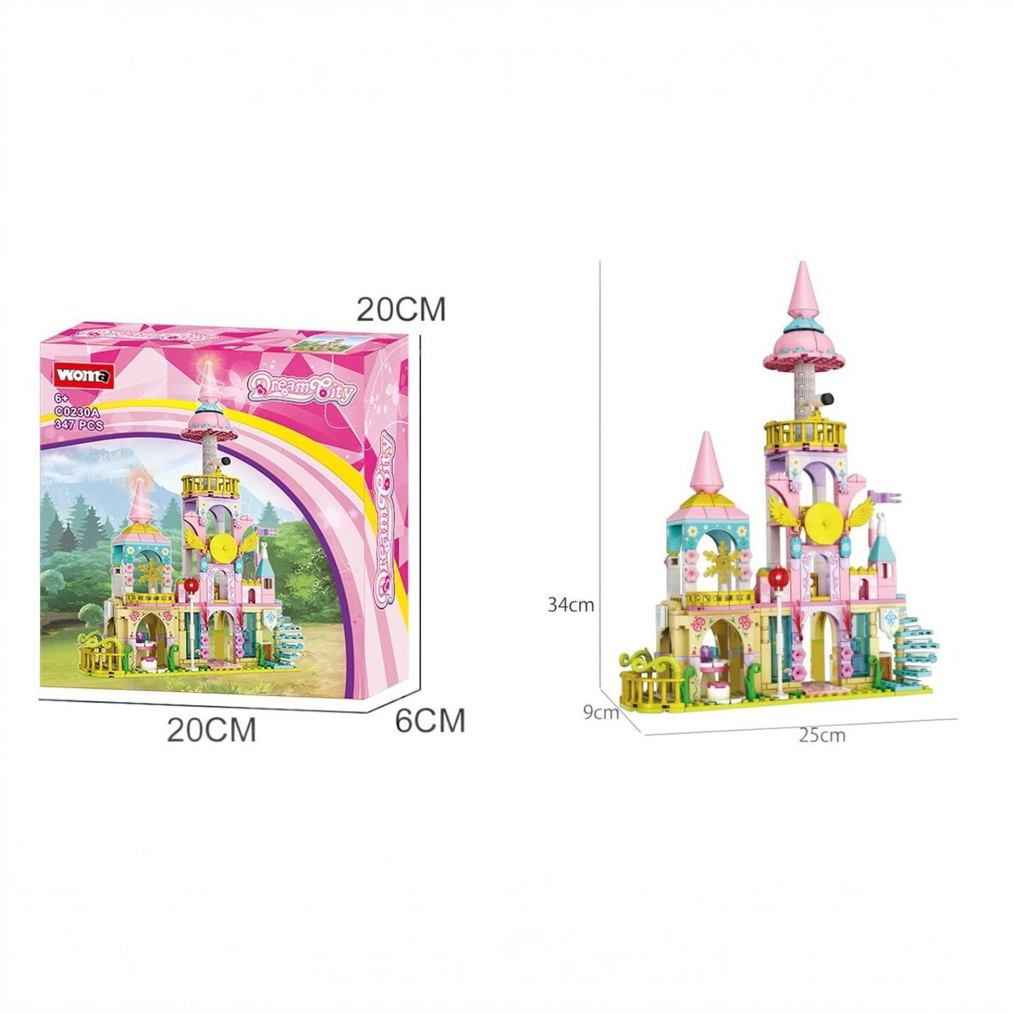 Dream City Castle 347pc Construction Puzzle Princess Fantasy Palace Playset