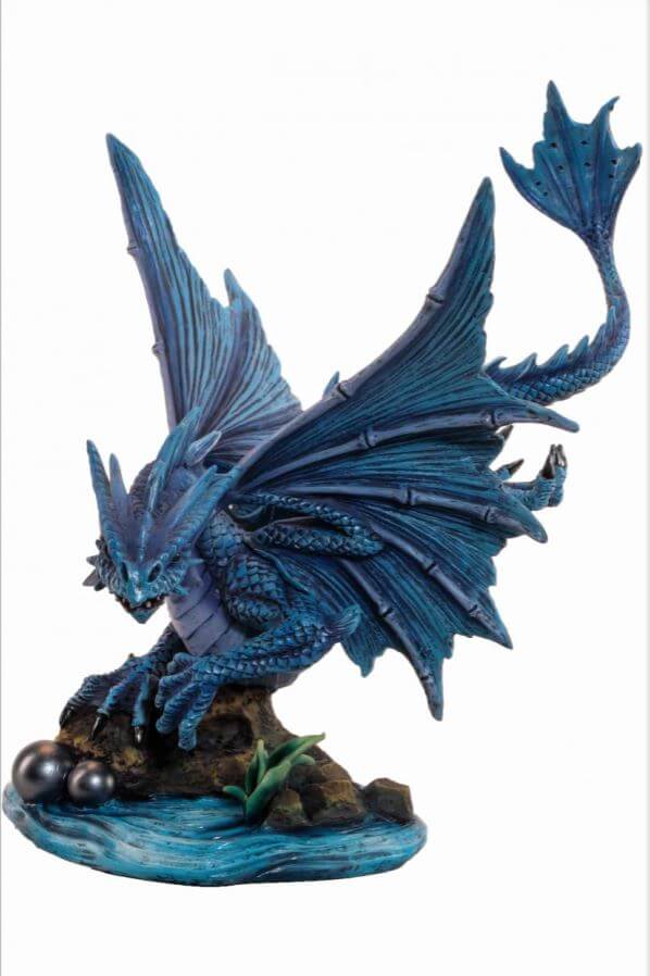 Blue Dragon Figurine by Anne Stokes | 27cm Hand-Finished Resin Fantasy Statue | Unique Home Decor or Gift